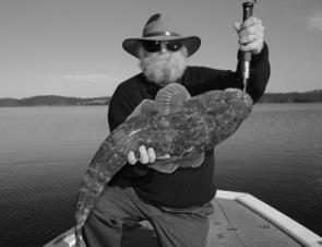 Gary Charnock with his best flattie, caught at Narooma. At 84cm it was a great-looking fish and in superb condition when released.
